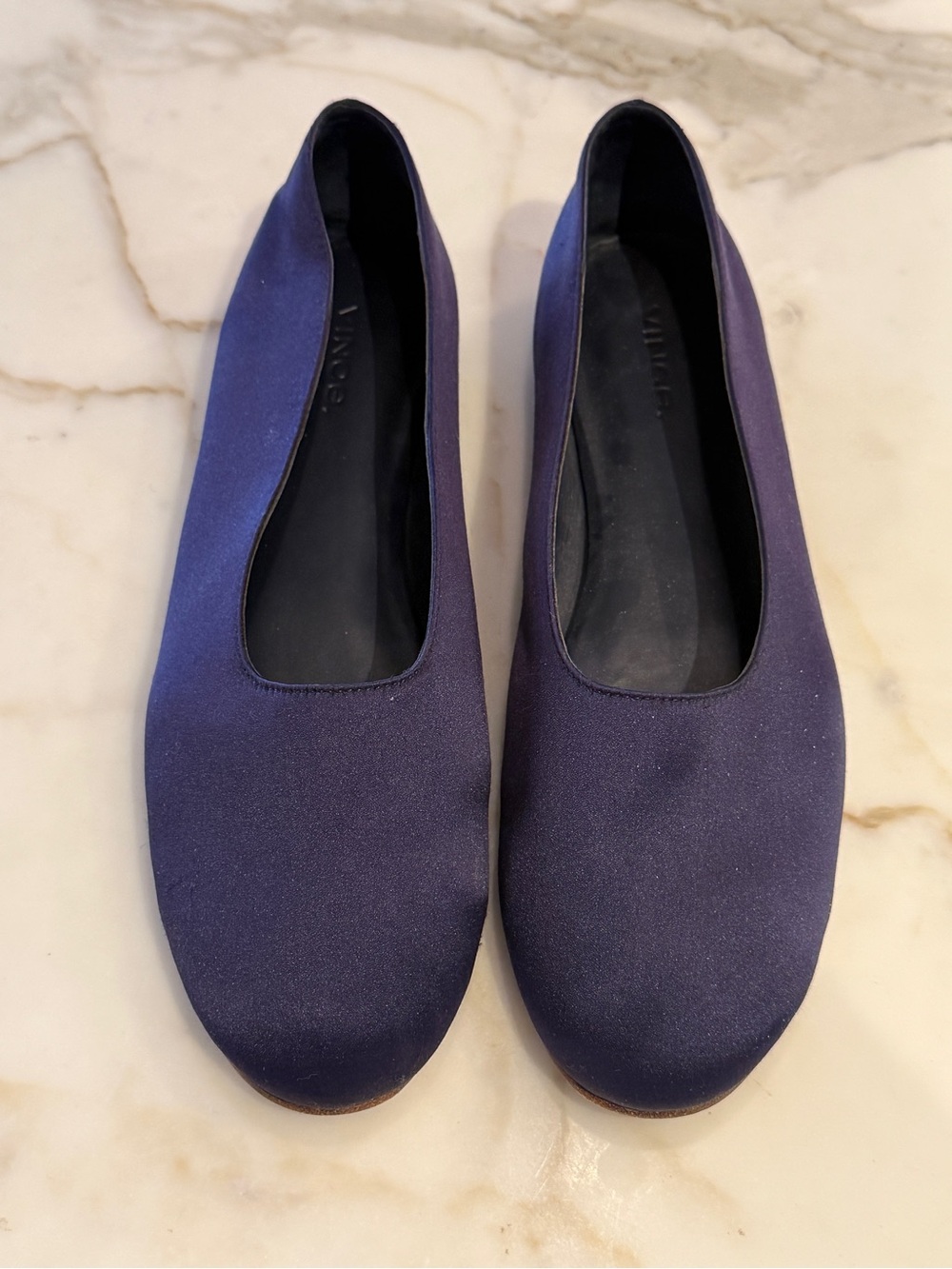 Vince Women’s Navy Ballet Flats - Classic Slip-On Comfort